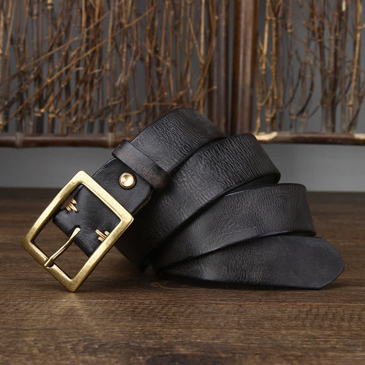 Cinturón vintage desgastado y arrugado para hombre