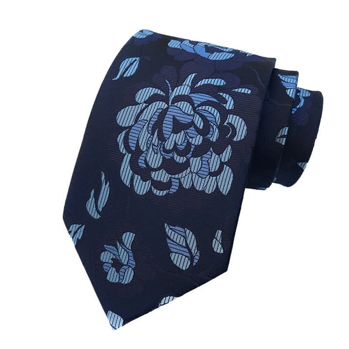 Conjunto de 3 corbatas con estampado floral de crisantemo para hombre