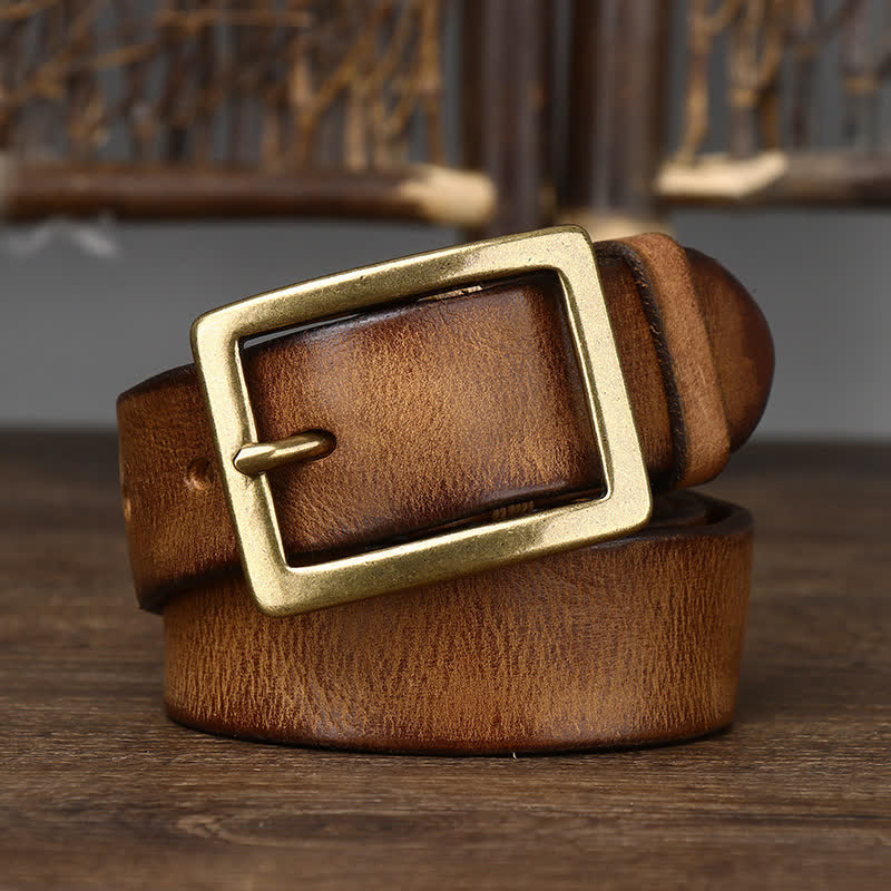 Cinturón vintage desgastado y arrugado para hombre