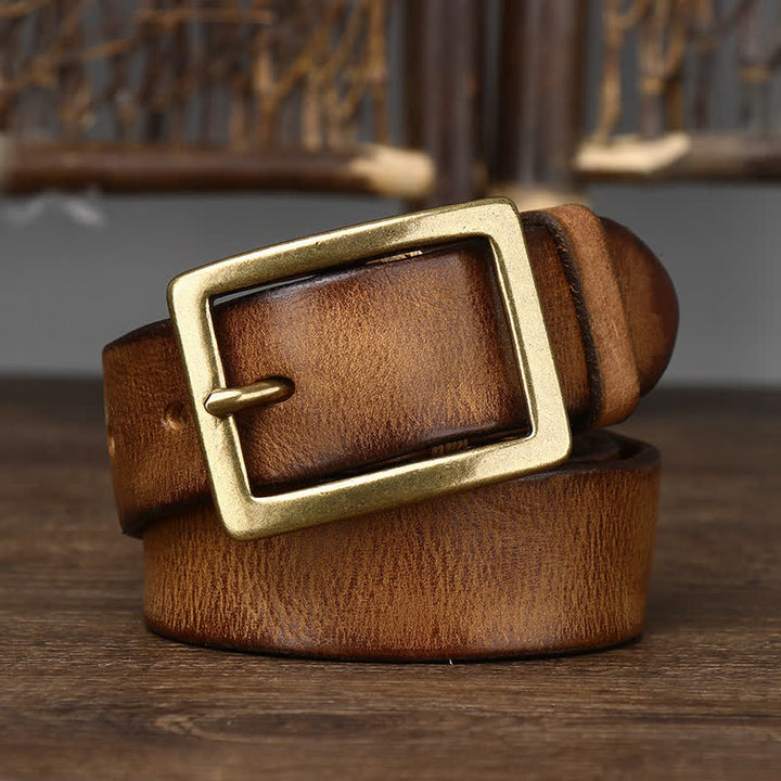 Cinturón vintage desgastado y arrugado para hombre