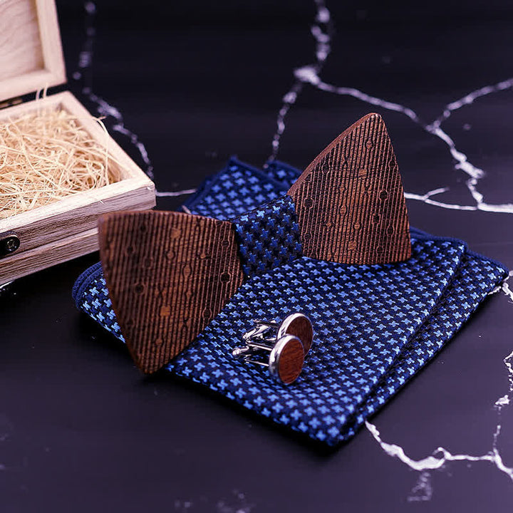 Juego de 3 pajaritas de madera con forma de hojas huecas para hombre.