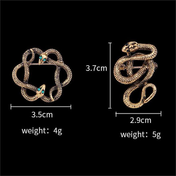 Broche de serpiente cobra con forma de flexión para hombre