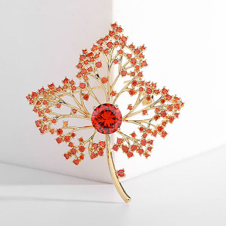Broche elegante de arce otoñal para mujer