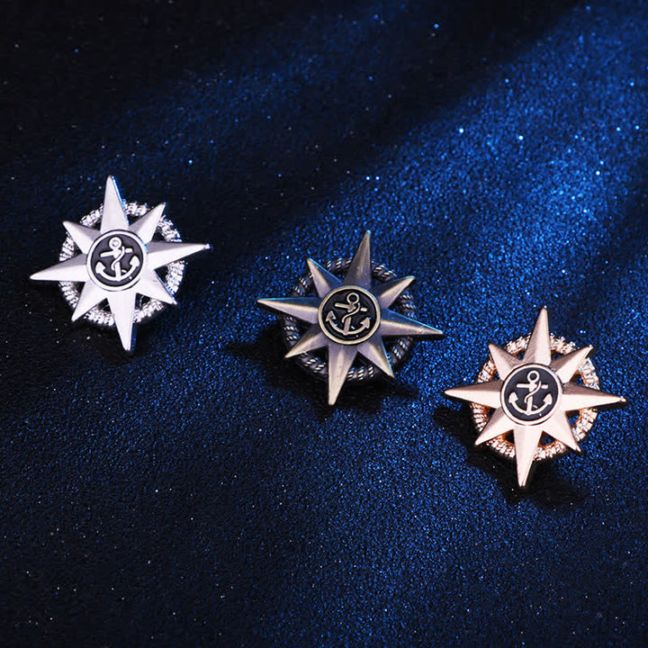 Broche de ancla de barco estelar para hombre