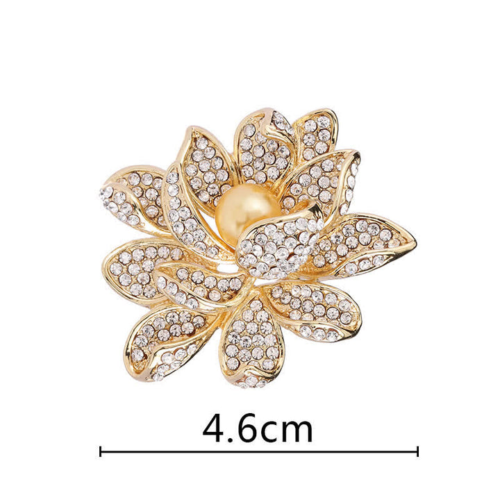 Broche de loto con cuentas y temperamento para mujer