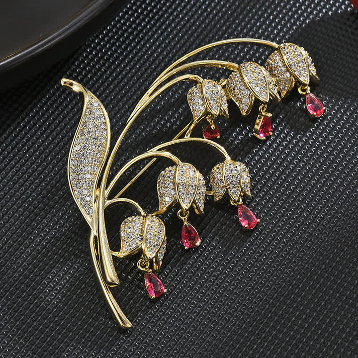 Broche de lirio de los valles para mujer