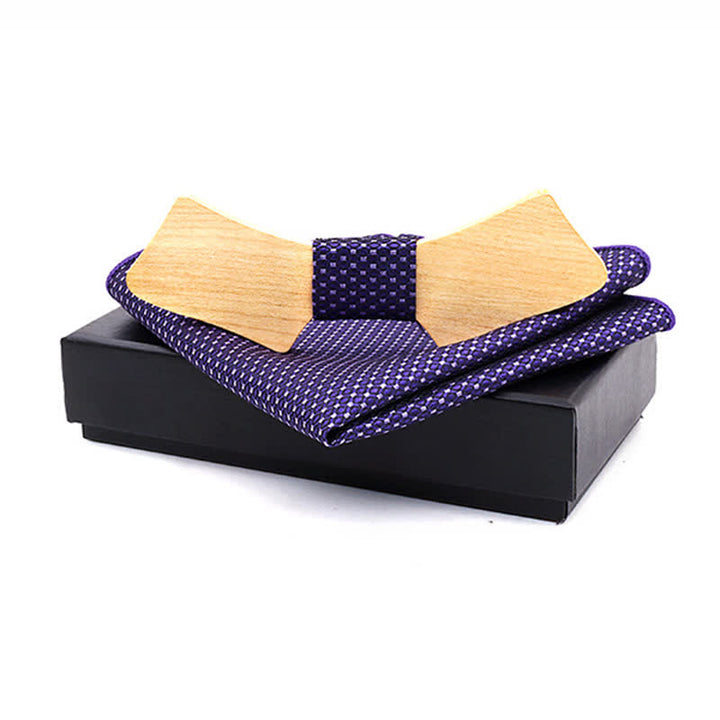 Juego de 2 pajaritas de madera con forma de collar para hombre