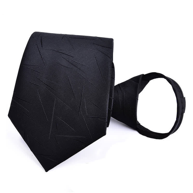 Corbata de negocios con cremallera y rayas a cuadros para hombre