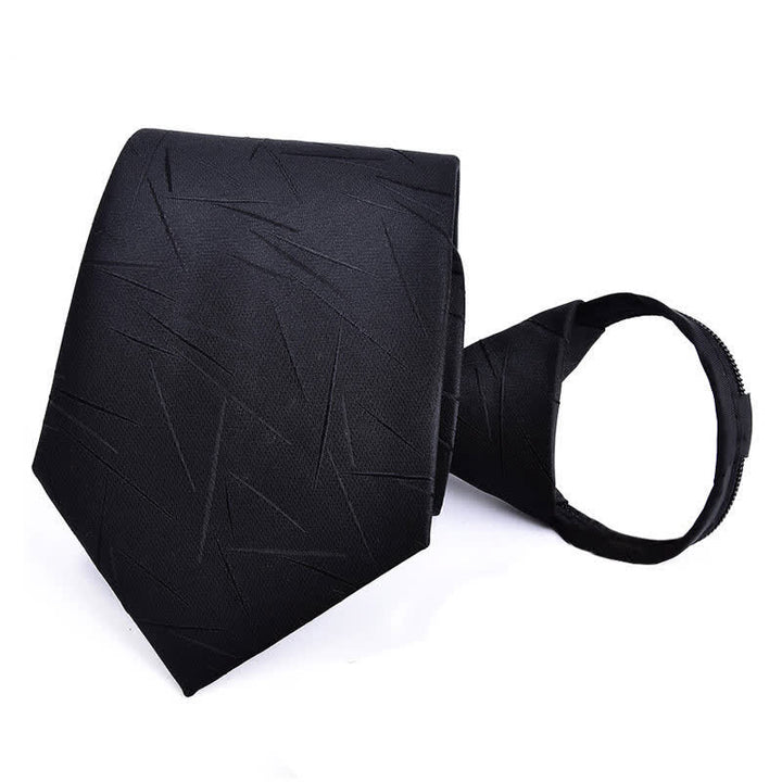 Corbata de negocios con cremallera y rayas a cuadros para hombre