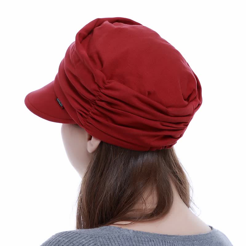 Gorra de béisbol plisada con ala suave para mujer