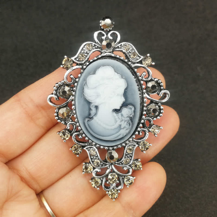 Broche de camafeo de reina de belleza de palacio para mujeres