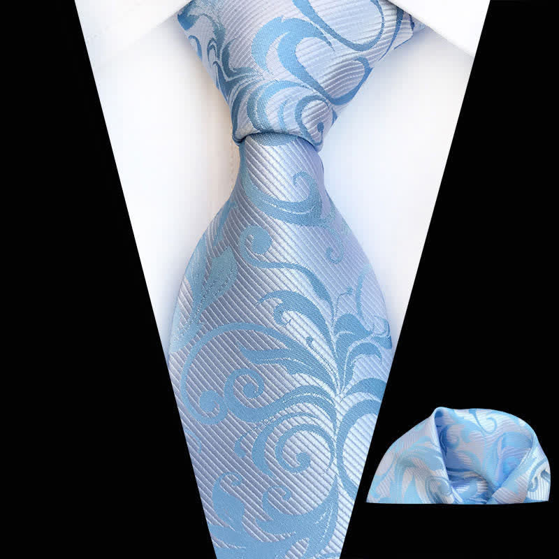 Conjunto de 2 corbatas con diseño floral en espiral para hombre