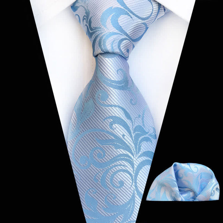 Conjunto de 2 corbatas con diseño floral en espiral para hombre