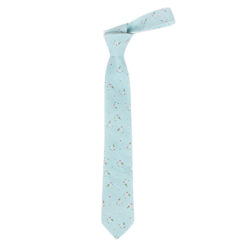 Corbata fina elegante con diseño floral para hombre