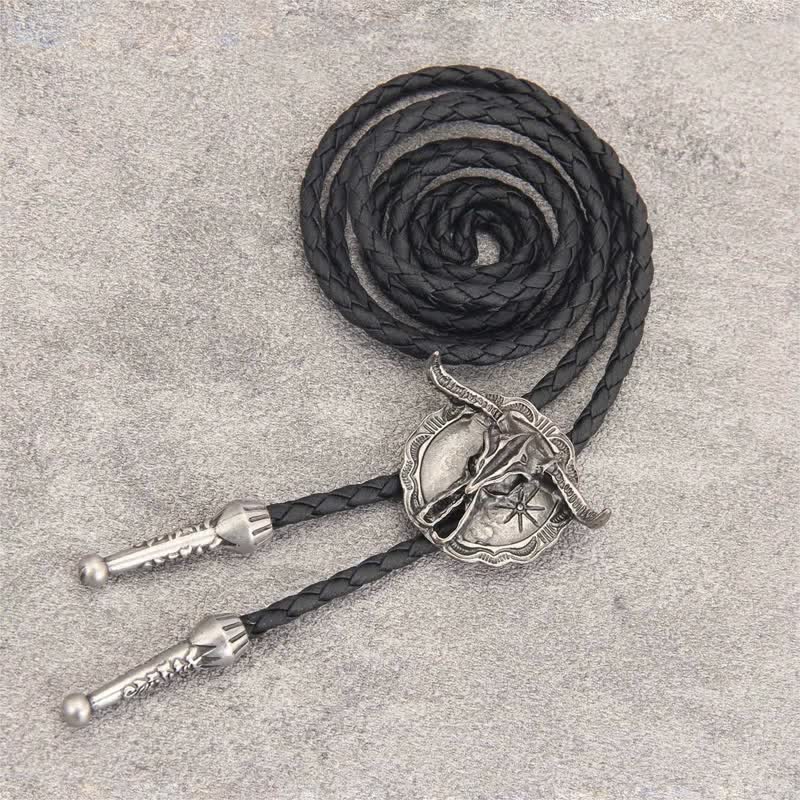 Corbata de bolo con cabeza de toro de rodeo del lejano oeste
