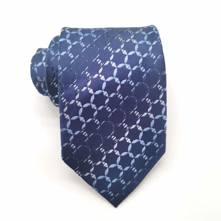 Corbata de seda pura con rayas hexagonales graduadas para hombre