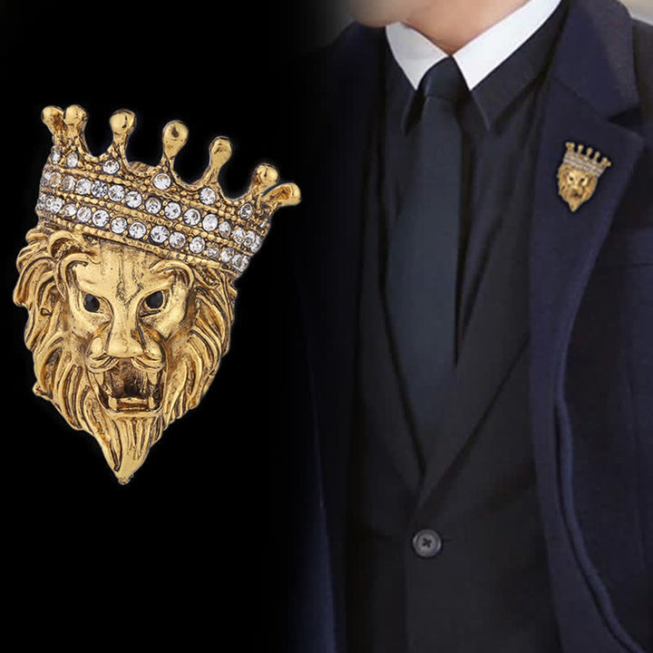 Broche de león rey señorial para hombre