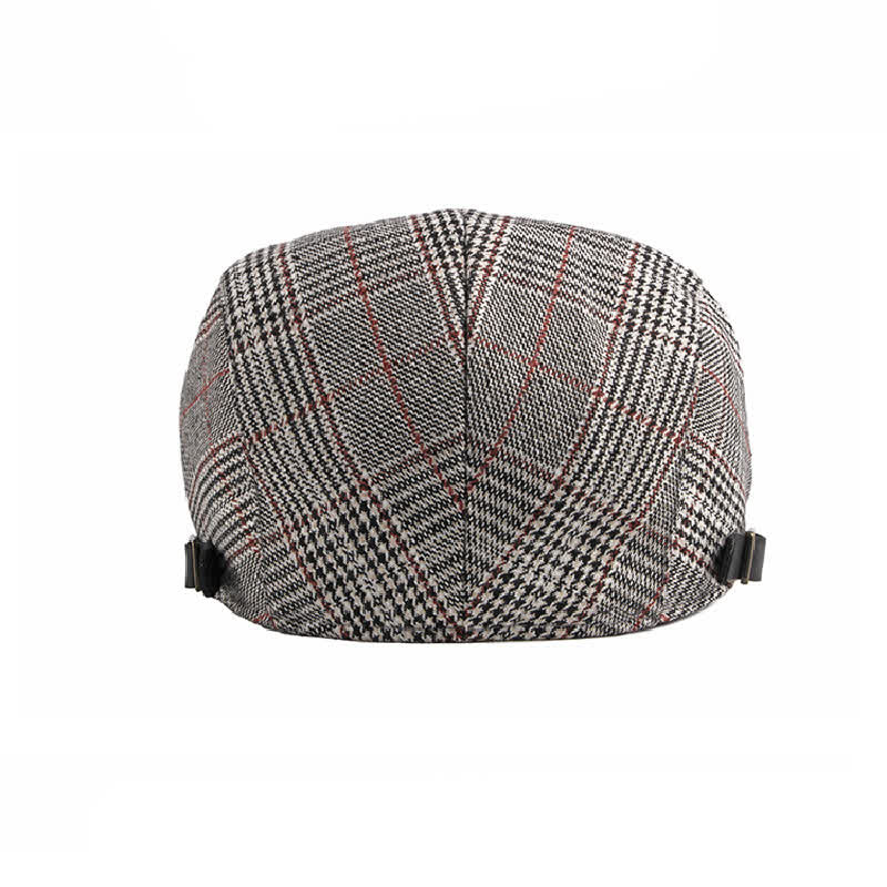 Boina clásica a cuadros, gorra plana de taxista
