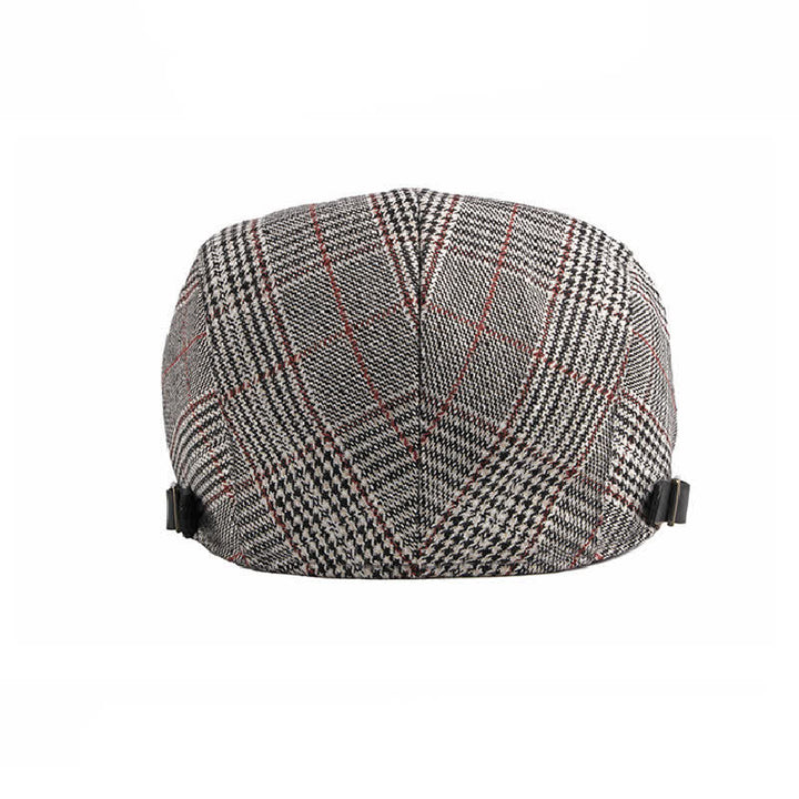 Boina clásica a cuadros, gorra plana de taxista