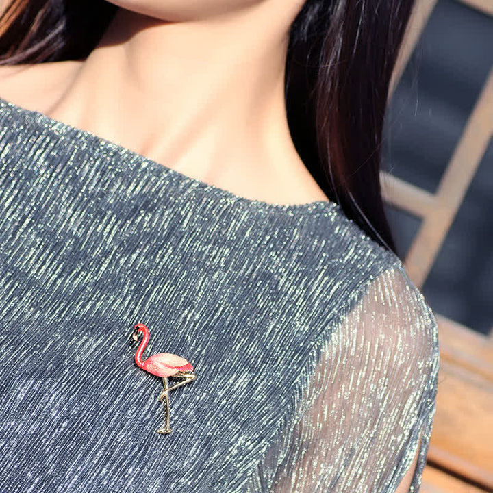 Broche de flamenco esmaltado exótico para mujer