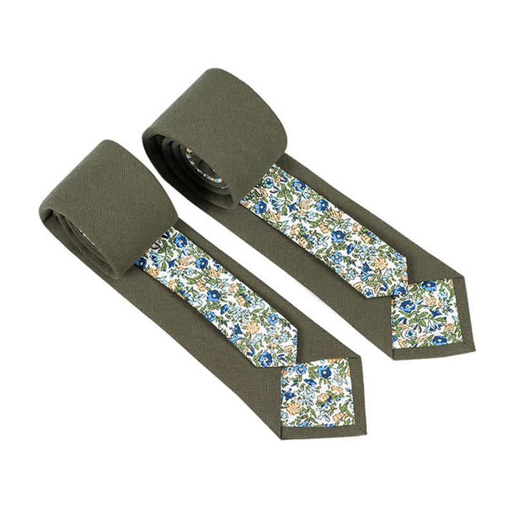 Corbata de hombre con diseño de patchwork floral y cuadros escoceses