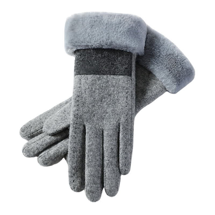 Guantes de felpa suaves y acogedores para pantalla táctil para mujer.