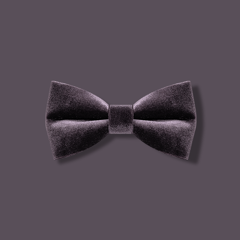 Pajarita de terciopelo de color morado oscuro liso para hombre