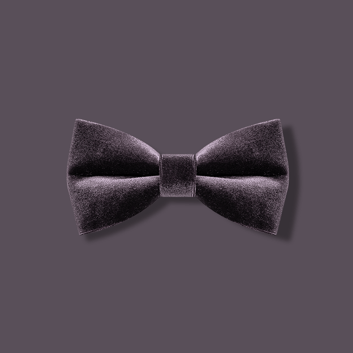 Pajarita de terciopelo de color morado oscuro liso para hombre