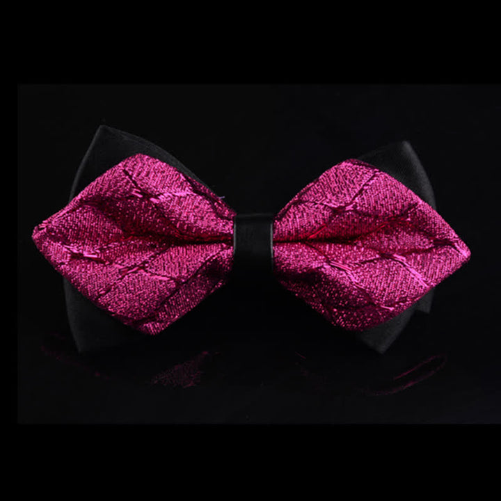 Pajarita de esmoquin puntiaguda con diamantes brillantes para hombre