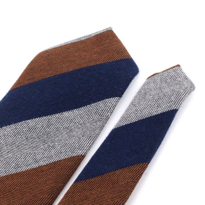 Corbata de rayas de lana suave estilo británico para hombre