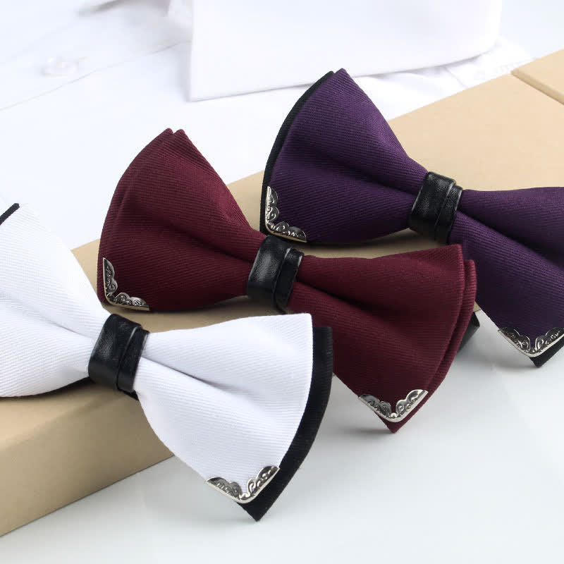 Pajarita elegante con detalles de metal dorado para hombre
