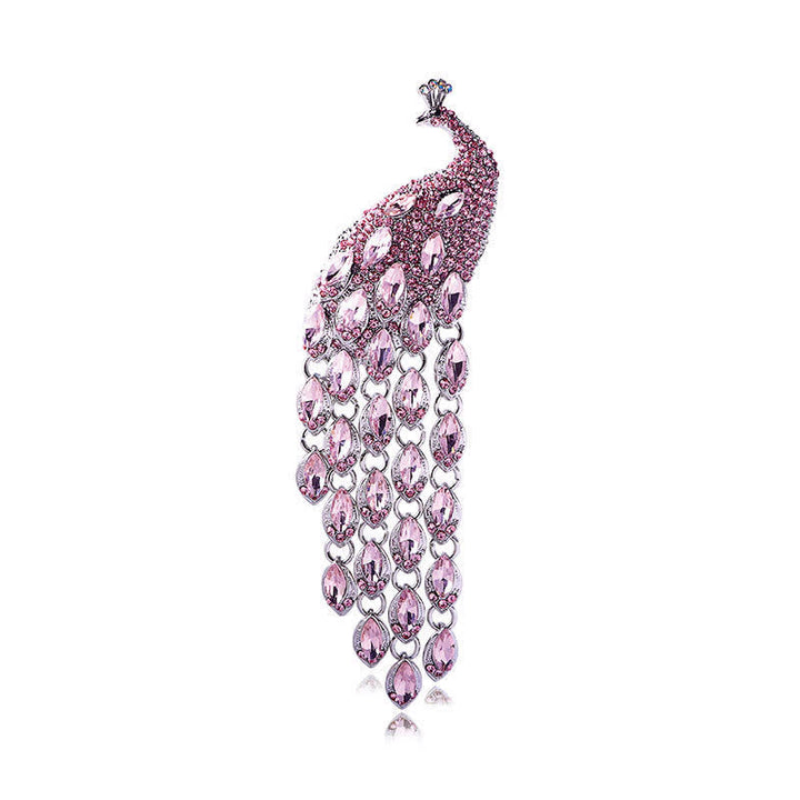 Broche de pavo real con flecos Grazioso para mujer