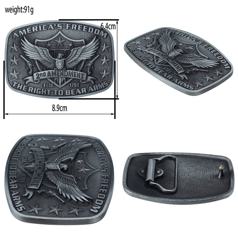 Cinturón de cuero retro con águila americana y libertad para hombre