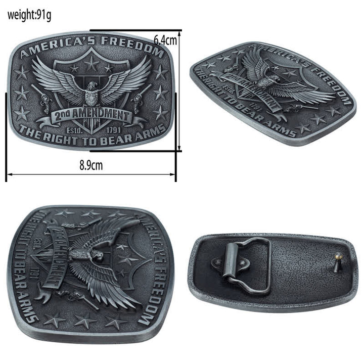 Cinturón de cuero retro con águila americana y libertad para hombre
