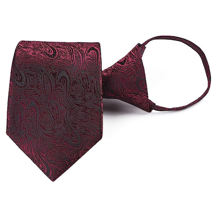 Corbata informal con cremallera y estampado de cachemira para hombre
