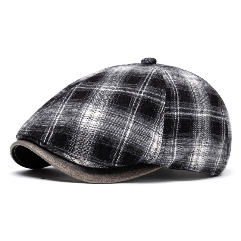 Boina a cuadros versátil, retro y artística para otoño e invierno - Negro - Ajustable (22 1/2"-24") - image 9