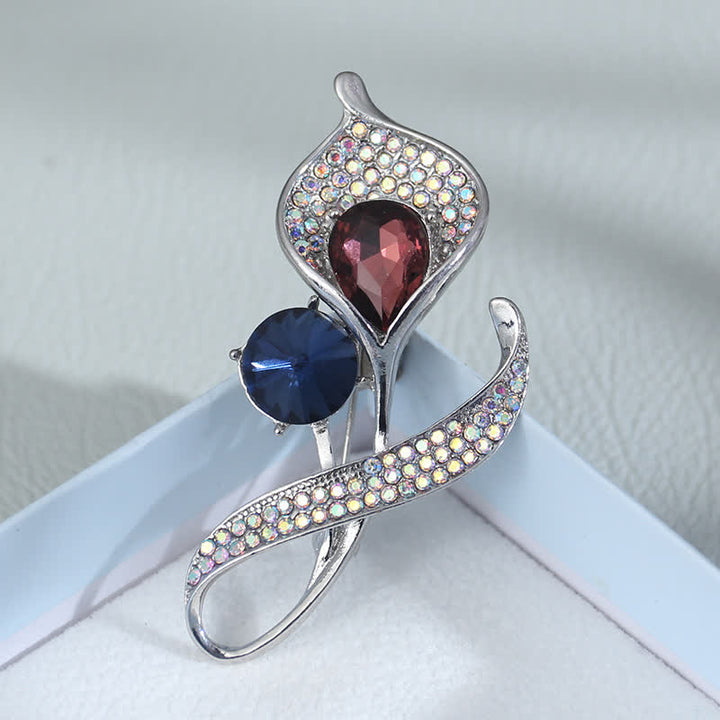 Broche floral azul brillante para mujer