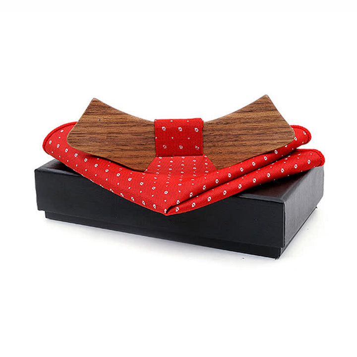 Juego de 2 pajaritas de madera con forma de collar para hombre