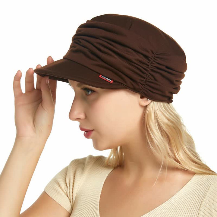 Gorra de béisbol plisada con ala suave para mujer