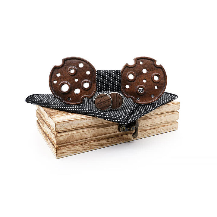 Juego de 3 pajaritas de madera con forma de círculo hueco para hombre