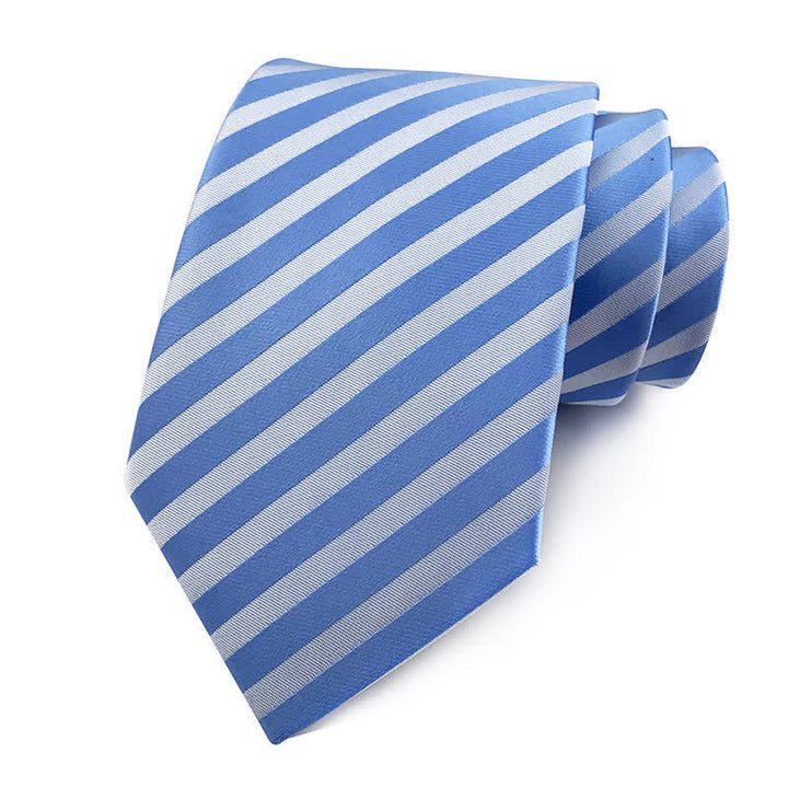 Corbata de rayas de cuadros de alta densidad variada para hombre 