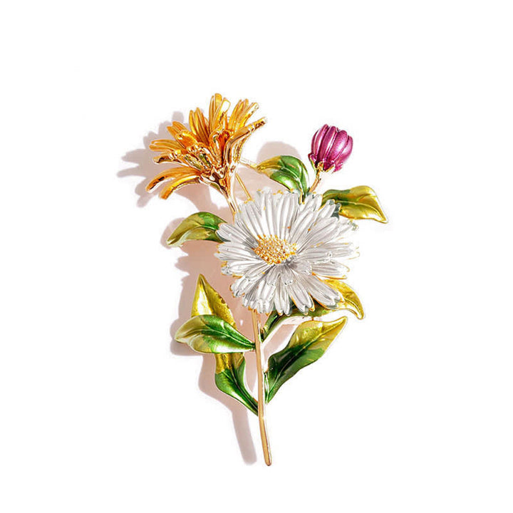 Broche creativo de margaritas florales para mujer.