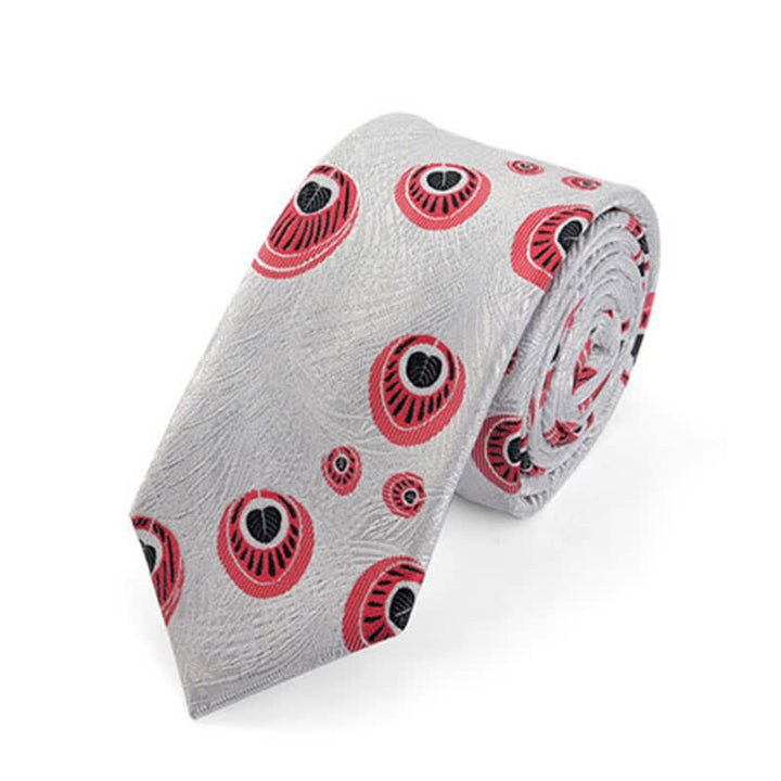 Corbata con estampado de plumas de pavo real para hombre