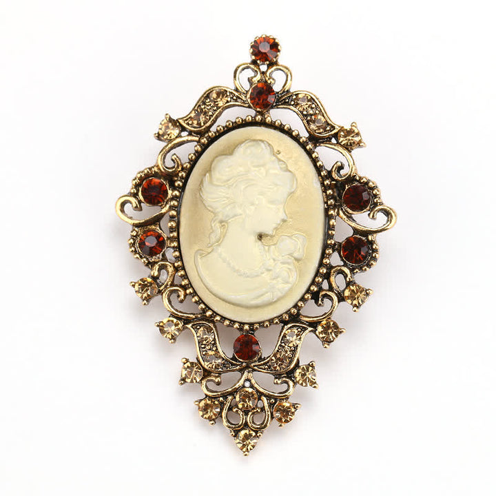 Broche de camafeo de reina de belleza de palacio para mujeres