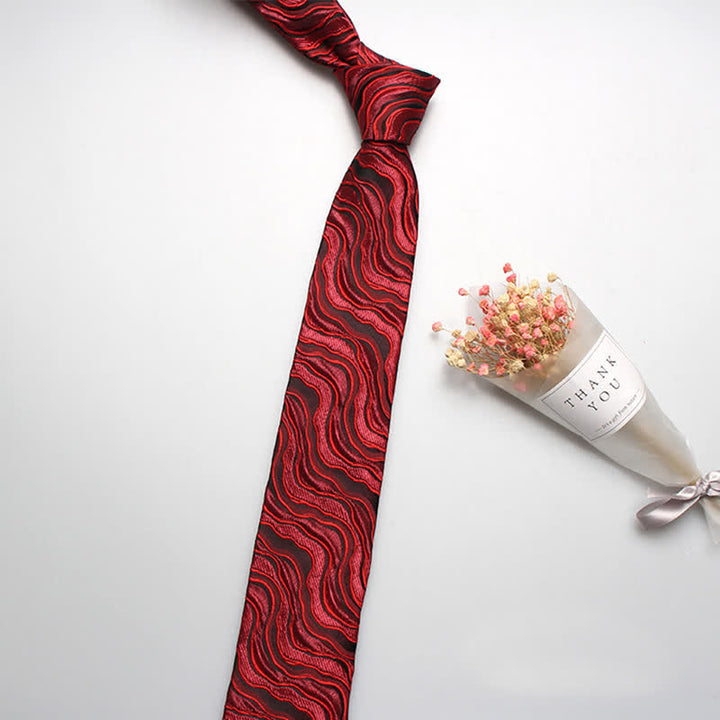 Corbata de rayas con ondas exóticas para hombre