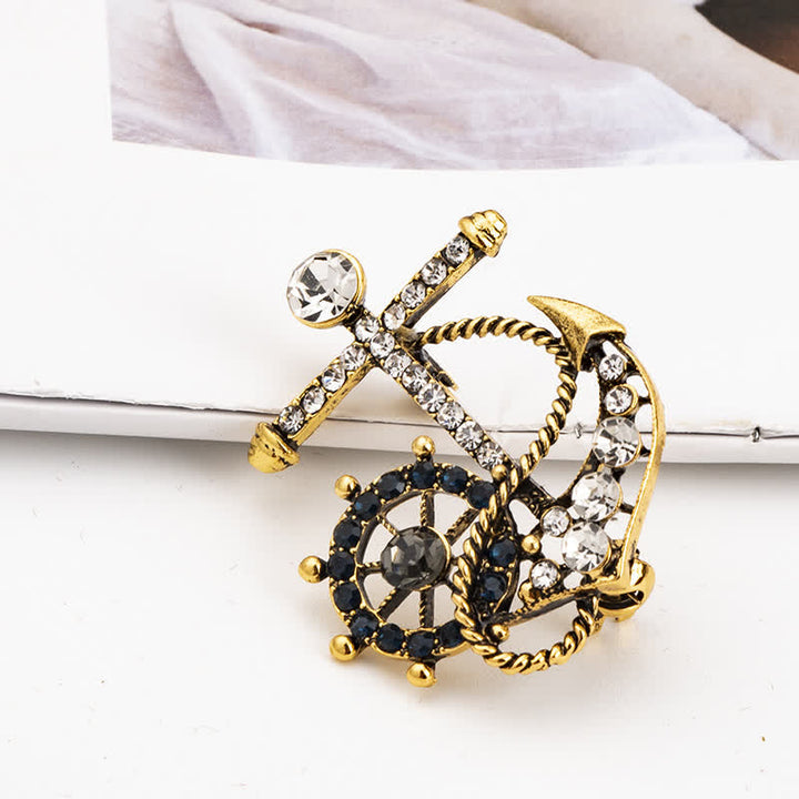 Broche de ancla de la marina de guerra para timonel de hombre