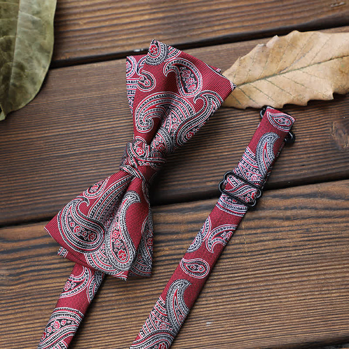 Pajarita floral con rayas británicas para hombre