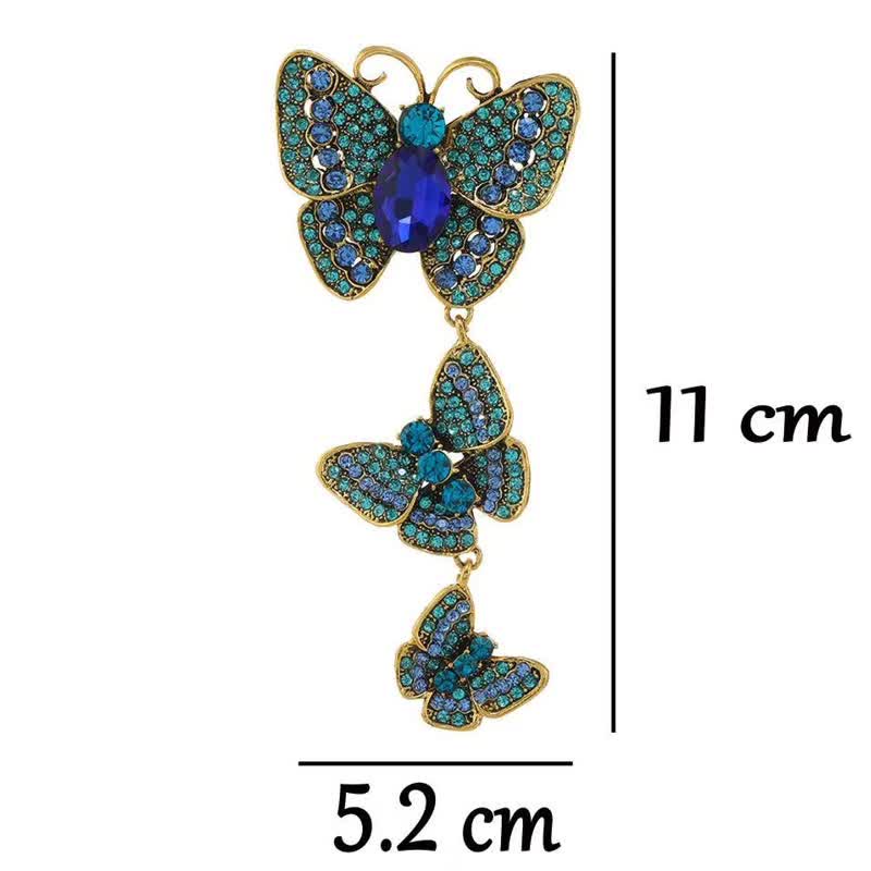 Broche de mariposas triples y divertido para mujer