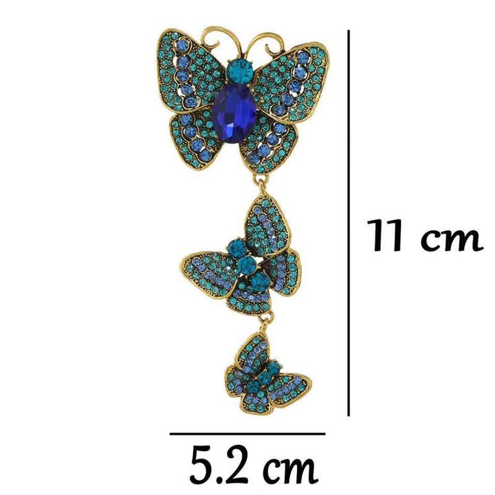 Broche de mariposas triples y divertido para mujer