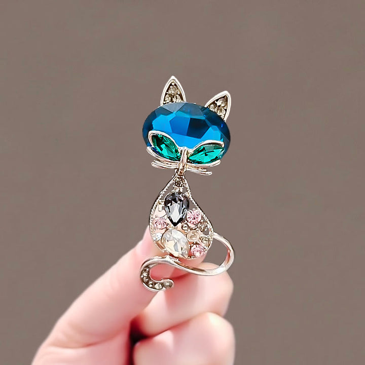 Broche de zorro con ojos verde azulado para mujer